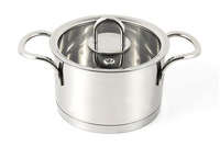 Ensemble de casseroles classiques modernes en acier inoxydable 4 pièces, marmite, couvercles en verre trempé, écologiques, compatibles four, induction, lave-vaisselle