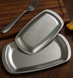 Plateau de service empilable en acier inoxydable de style coréen, plateau à collation en métal anti-déformation pour <span class=keywords><strong>restaurant</strong></span> coréen, bar, café, maison - Product Image 1