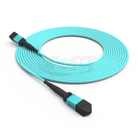 JFOPT MPO 12 kabel bagasi serat OM3 multifode LSZH/PVC 40G 100G QSFP + optik paralel kehilangan rendah untuk pusat Data jaringan Cloud
