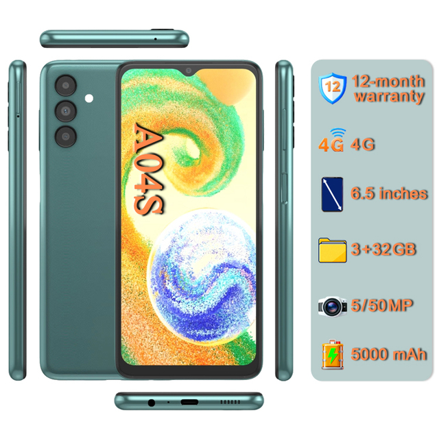 Wholesale High Quality Original Mobile Phones A04S 64GB [50MP Camera] [Dual SIM Card] Unlocked 4G Smartphone A04S