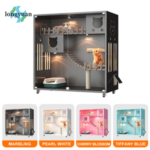 Villa de Lujo para Gatos de Madera Maciza con Gran Espacio, Nueva Jaula Cerrada a Prueba de Humedad con Rascador, Muebles para Gatos de Interior - Product Image 3