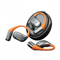 Headset Nirkabel Open Ear 5.4 dengan Pengait Telinga, Tahan Air IPX2, Kontrol Sentuh untuk Pengendara E-bike/Motor (Cetakan Khusus)
