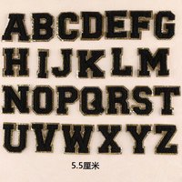 Patchs brodés personnalisés en chenille de 5,5 cm avec dentelle 3D, thermocollants, à appliquer sur tissu, bordure dorée, lettres brodées