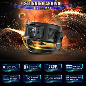 Hy300max xách tay rạp hát tại nhà máy chiếu 8K hỗ trợ thông minh <span class=keywords><strong>Android</strong></span> 14 Hệ điều hành của nhãn hiệu 3D Movie xem video Laser - Product Image 4