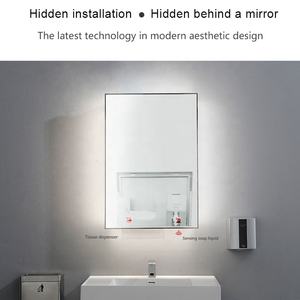 वाणिज्यिक एम्बेडेड स्टेनलेस स्टील छिपा दर्पण स्वचालित संवेदन साबुन समाधान ऊतक निकालने की मशीन 2-में-1 समारोह - Product Image 4