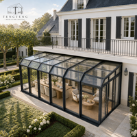 Véranda mobile en verre personnalisable, conçue avec un design d'enceinte extérieure en verre pour les villas, les balcons et les patios de jardin