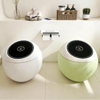 WC intelligent monobloc à poser au sol avec chauffage électrique, chasse d'eau par capteur, ouverture automatique, drainage en S et télécommande incluse