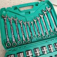Juego de Llaves de Tubo CR-V de 37 Piezas, Juego de Llaves de Trinquete de 1/2 Pulgada, Caja Portátil para Reparación de Automóviles y Motocicletas