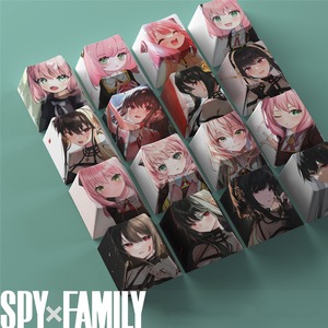 Teclas inspiradas en el Anime japonés para teclado mecánico, perfil de cereza, tinte, subcama, llavero PBT, patrón rectangular, Material de resina - Product Image 3