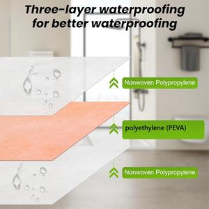Membrana impermeabilizante de polietileno <span class=keywords><strong>Kerdi</strong></span> Like, forro de tela, membrana transpirable de polipropileno PE PP para baño y cocina - Product Image 2