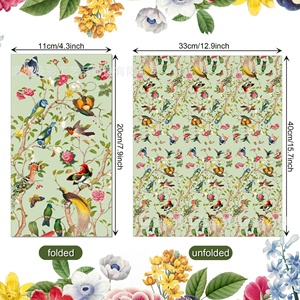 Aquarel Bloemmotief Vintage Thema Maagdelijk Houtpulp Gekleurd 2-laags Zakjes Stijl Feest Papieren Servetten - Product Image 6