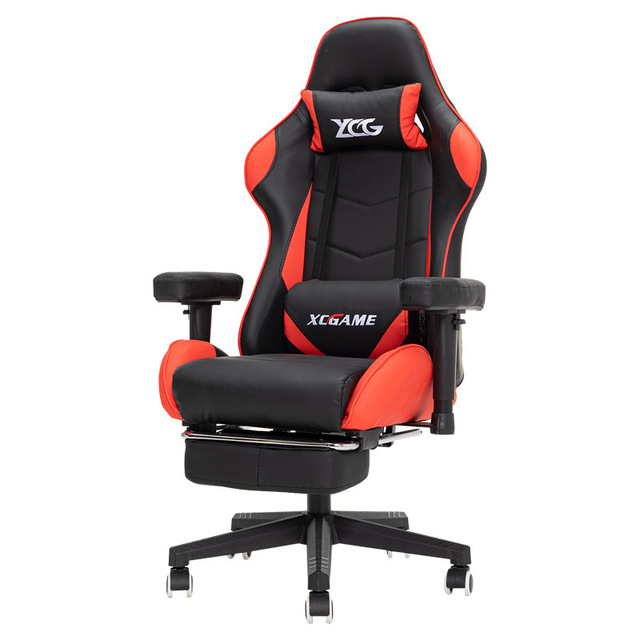 Gaming Chair Reclining Swivel Chair RGB LED Lights Massage Dropshipping Red Black PVC Leather Economic Gaming E-Sports Chair for