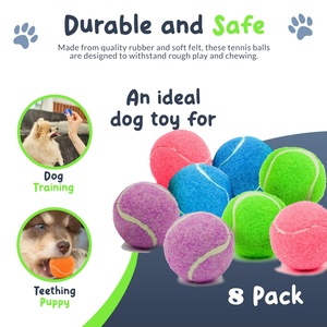 Jouets à mâcher pour chiens personnalisés avec logo, écologiques, en gros, balles de tennis en caoutchouc pour animaux de compagnie, jouets interactifs pour chiens - Product Image 4