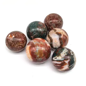 Wholesale Natural crystals red moss agate sphere polished druzy moss agate ball for Healing decoration