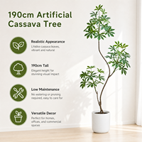 Plante artificielle d'intérieur Manioc (Yuca Manihot Esculenta) – Arbre artificiel graminifère vivant à feuilles persistantes