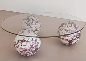 طاولات مركز للمطاعم بتصميم من الحجر الطبيعي ، طاولات قهوة مستديرة من الرخام لغرفة المعيشة - Product Image 2