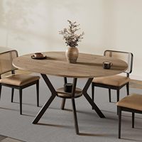 Table à manger extensible de haute qualité avec plateau rabattable intégré, table de cuisine ovale moderne, 6 rangements gain de place, étagère en forme de X