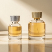 Flacon de parfum de luxe personnalisé avec boîte cadeau magnétique, 30 ml, 50 ml, 100 ml, flacon de parfum rond transparent en alliage de zinc, atomiseur en métal moleté