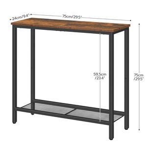Acacia gỗ hẹp giao diện điều khiển bảng, gỗ nhỏ lối vào bảng với kệ, 2 tầng gỗ mỏng sofa bên bảng cho hành lang phòng khách - Product Image 2