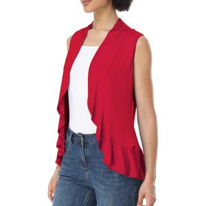 Cárdigan sin mangas para mujer, chaleco con frente abierto, tejido asimétrico, informal, transpirable, S 3XL - Product Image 2