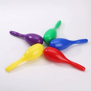Maracas en plastique colorées brillantes, shakers à sable monobloc, jouets de percussion pour fêtes, concerts et maternelles - Product Image 5