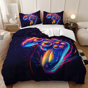 Juego de Funda de Edredón con Estampado de Control de Videojuegos para Adolescentes, Diseño <span class=keywords><strong>Gamer</strong></span>, Microfibra Suave, Tamaños Queen y King, para Todas las Temporadas - Product Image 6