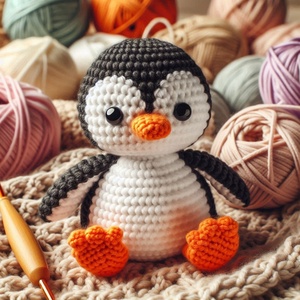 Crochet fini mignon <span class=keywords><strong>pingouin</strong></span> peluche fait à la main Crochet dessin animé animaux tricoté <span class=keywords><strong>Amigurumi</strong></span> <span class=keywords><strong>pingouin</strong></span> porte-clés - Product Image 3