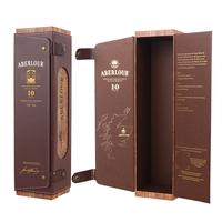 Boîtes d'emballage de vin personnalisées de luxe avec cuir PU et carton rigide, doublure en éponge, logo personnalisé, boîte cadeau