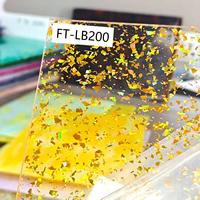Feuille acrylique de 3 mm d'épaisseur avec paillettes et flocons dorés pour la découpe au laser, artisanat, panneau en plastique PMMA décoratif 1220x2440 mm