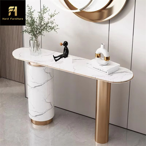<span class=keywords><strong>Mesa</strong></span> de entrada de lujo moderna de <span class=keywords><strong>alta</strong></span> calidad personalizada elegante <span class=keywords><strong>mesa</strong></span> de consola de diseño blanco y dorado estilo Simple - Product Image 4