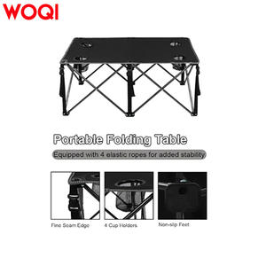 Chaise pliante de camping Woqi avec porte-gobelet, structure en aluminium, tissu Oxford, chaise de jardin, portable, robuste, pour extérieur - Product Image 2