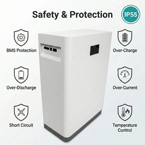 Batería ESS LiFePO4 Apilable de 51.2V 30kWh, Montada en Pared, para Almacenamiento de Energía Solar Doméstica, con Protección BMS CAN RS485, Certificación CE - Product Image 4