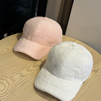 Casquette de baseball en peluche à visière bec de canard, chaude, en tissu doux, réglable, pour l'hiver, style décontracté et pour les trajets quotidiens