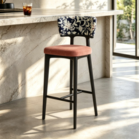 Tabourets de bar ShanMu Designer, neufs, en bois massif, pour comptoir de cuisine, design minimaliste français, 55 cm