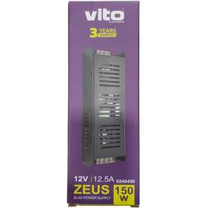 Vito Slim <b>Led</b> <b>Driver</b> 12V 12.5A 150W Constant Voltage Transformer For <b>Led</b> Strip Lights - Product Image 2