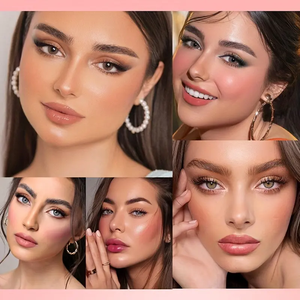 Оптовая продажа, очень симпатичная 3-цветная палитра румян для макияжа, натуральный матовый молочный чай, оранжевый оттенок, румяна, пудра, крем-палитра - Product Image 5