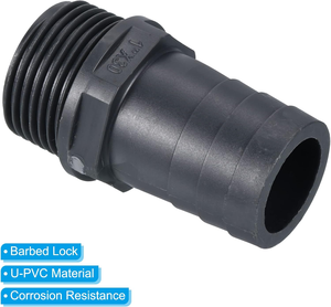 2 Pack 30mm berduri G1 BSPP laki-laki benang UPVC selang Fitting-agresif Barb segel adaptor untuk bahan bakar Air sistem udara