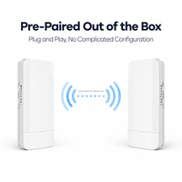 Pont sans fil extérieur IP65 2,4 GHz 300 Mbps avec 2 ports RJ45 10/100 Mbps, émetteur WiFi PtP/PtMP pour la surveillance des ascenseurs