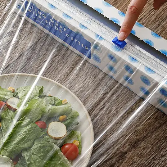 China supplier basic style soft big roll clear plastic transparent pe pvc food stretch cling film jumbo roll for food wrap