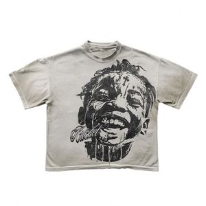 Áo thun in logo tùy chỉnh, áo thun DTG, áo thun nam kiểu distressed, áo thun streetwear oversize chất lượng cao, áo thun vintage acid wash - Product Image 5