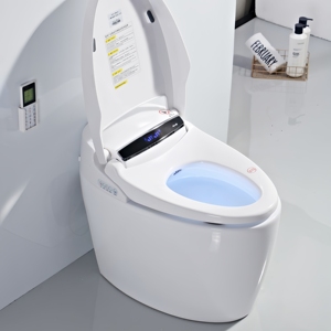 Kích thước nhỏ nhà vệ sinh thông minh commode vệ sinh thông minh điều khiển từ xa tầng gắn S-trap tiết kiệm không gian phụ kiện phòng tắm - Product Image 3