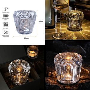 Bộ đèn bàn không dây sạc lại OEM ODM quà tặng, đèn bàn nhỏ pha lê tùy chỉnh cho quán bar nhà hàng - Product Image 2