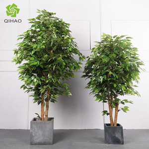 Árbol de Ficus Artificial Qihao en Maceta, Planta Decorativa de Interior de Alta Simulación, Accesorios para Bodas y Hogar - Product Image 1