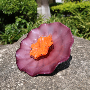 Platos de vidrio soplado naranja con <span class=keywords><strong>estambre</strong></span> blanco para decoración de paredes - Product Image 3