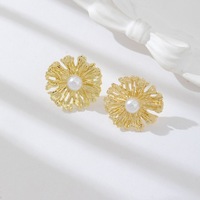 Anting Mutiara Wanita Model Stud Premium Mewah Berkilauan Seperti Kembang Api, Aksesori Elegan Chic, Perhiasan Vintage Grosir