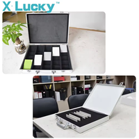 Petite boîte de présentation en pierre acrylique de luxe moderne en marbre Boîtes d'échantillons en pierre en plastique Boîte d'échantillons en pierre de quartz valise