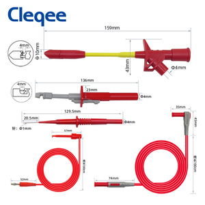 Cleqee P1600E 40 pièces Kit de sondes de <span class=keywords><strong>test</strong></span> pour multimètre avec fiches banane 4 mm, sondes de perforation automobiles isolées, crochets de <span class=keywords><strong>test</strong></span> CI et pinces crocodiles - Product Image 6