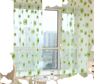 클래식 보일 커튼 창 스크리닝 발코니 완제품 옐로우 블루 그린 레드 카키 얇은 명주 그물 - Product Image 2