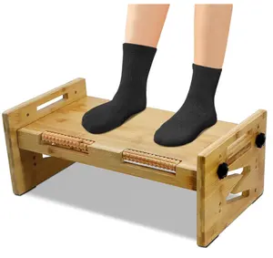 باديكير مسند القدم ارتفاع كرسي قابل للتعديل الخيزران القدم البراز