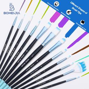 Juego de 12 Pinceles de Nailon de Alta Calidad con Formas Variadas para Acrílico, Óleo, Acuarela y Gouache, Suministros de Arte Profesionales - Product Image 2